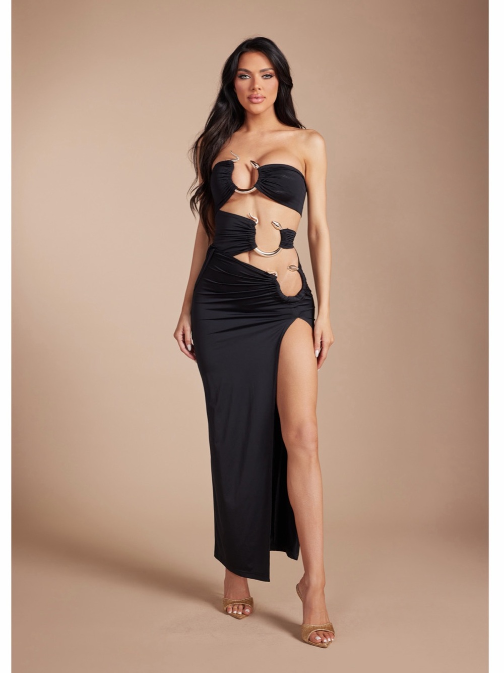 Snake Trim Maxi Dress